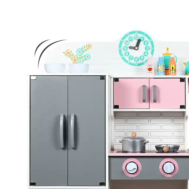 Juego De Cocina Con Nevera, Juego De Cocina De Juguete De Madera Grande Infantil. ¡disponible!🎉🎉