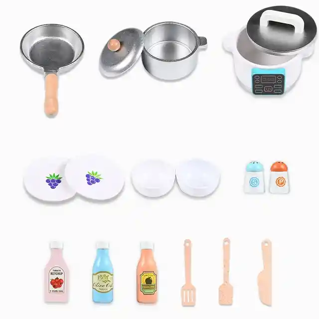 Juego De Cocina Con Nevera, Juego De Cocina De Juguete De Madera Grande Infantil. ¡disponible!🎉🎉