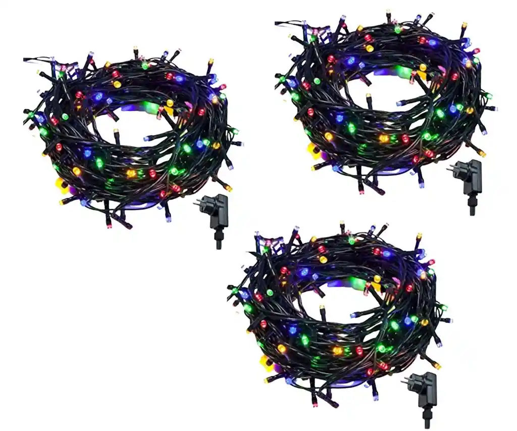 Navidad Extension 56 Luces X 3 Unid Multicolor 4 Mts