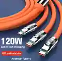 Cable Datos Carga Rápida 3 En 1 Universal 120w 6a Luz Led