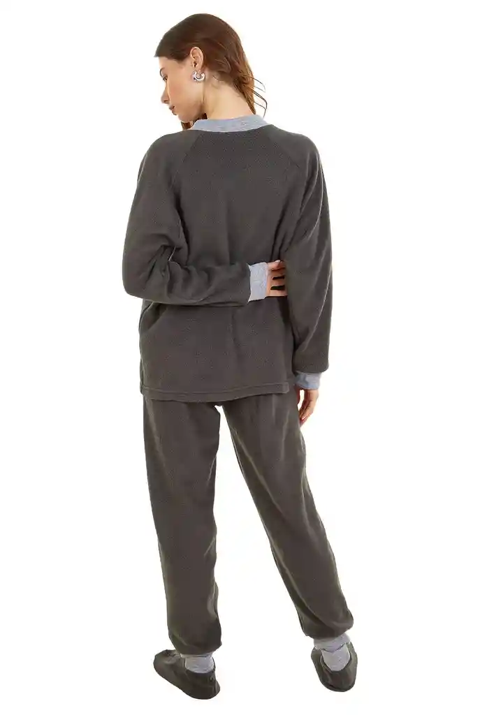 Pijama Mujer Térmica Polar Gris Oscuro Talla M