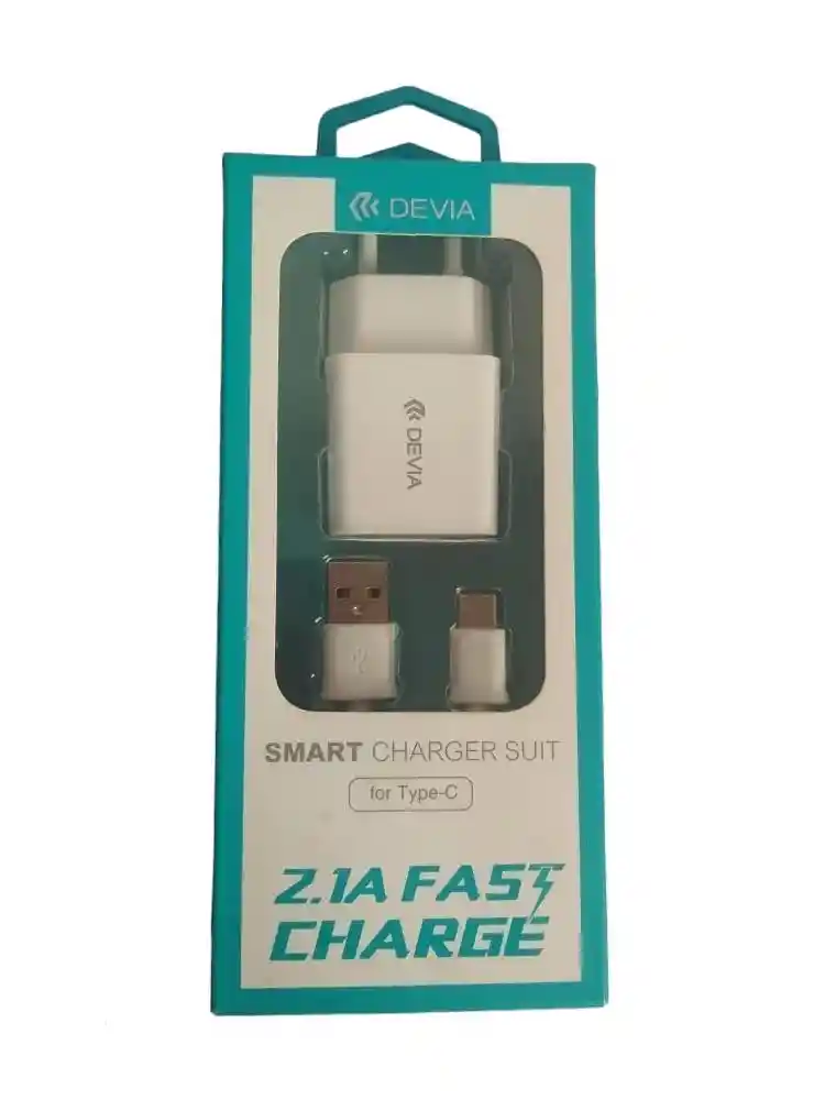 Cargador Pared Usb-c Con Entrada Europea Devia En Blanco