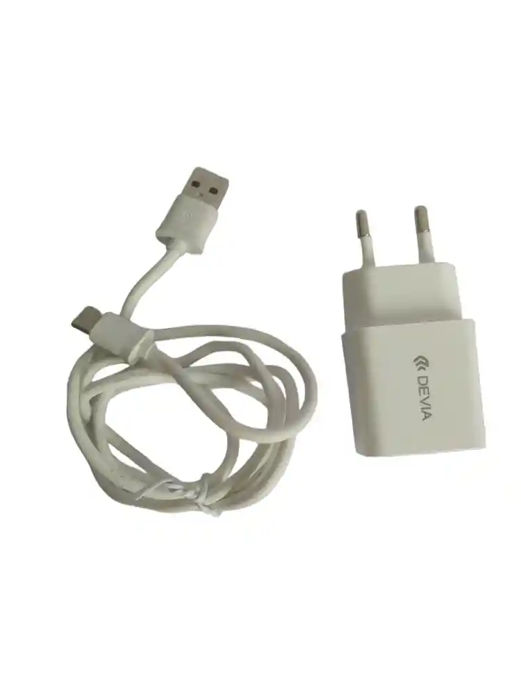 Cargador Pared Usb-c Con Entrada Europea Devia En Blanco