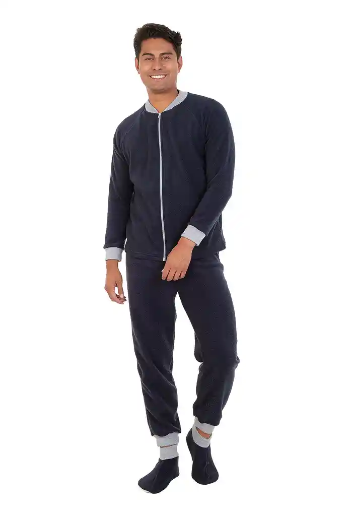 Pijama Hombre Térmica Polar Azul Oscuro Talla Xxl