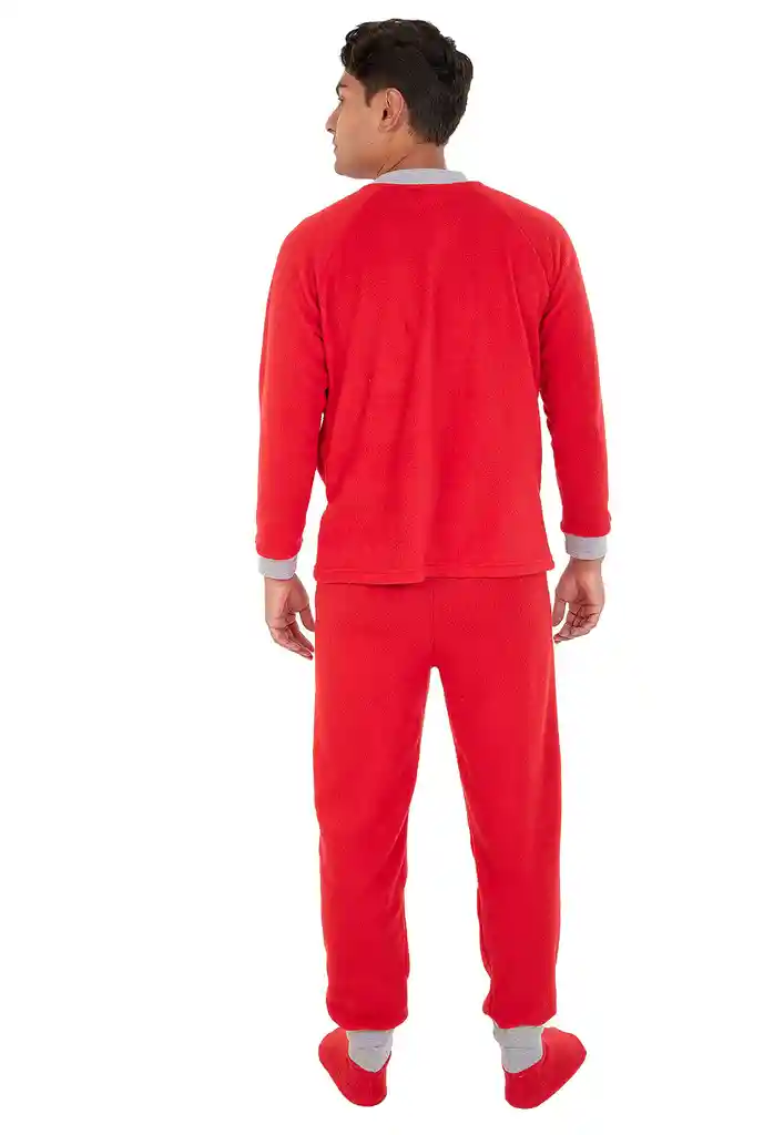 Pijama Hombre Térmica Polar Rojo Talla Xxl