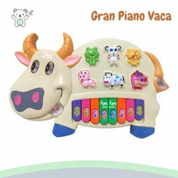 Piano Organeta Musical Vaca Juguete Bebés Niños Luces Sonido