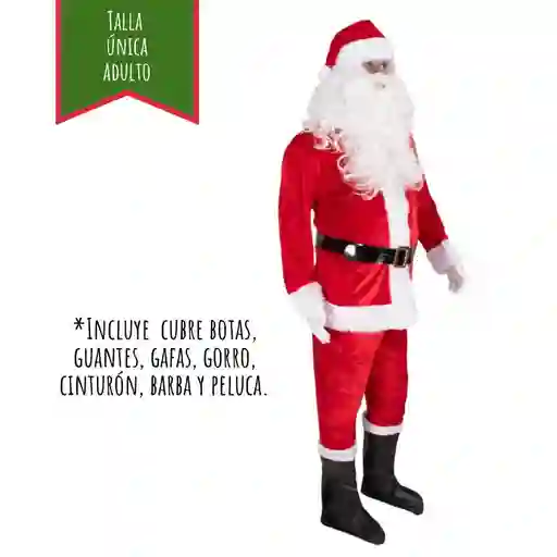 Disfraz Navidad Papá Noel Adulto X11 Piezas (talla Única)