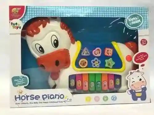 Piano Organeta Musical Caballo Uguete Bebés Niños Luces Sonido