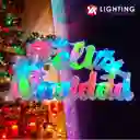 Figura Navideña Feliz Navidad De Colgar Luz Led Multicolor