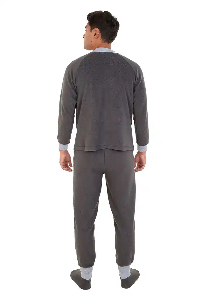 Pijama Hombre Térmica Polar Gris Oscuro Talla L