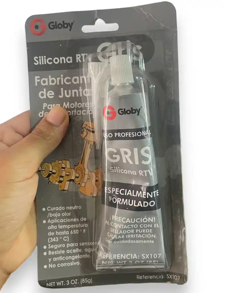 Silicona Gris De Alta Temperatura 50g Globy