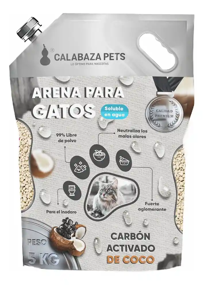 Arena Calabaza Carbón Activado -coco 10kg