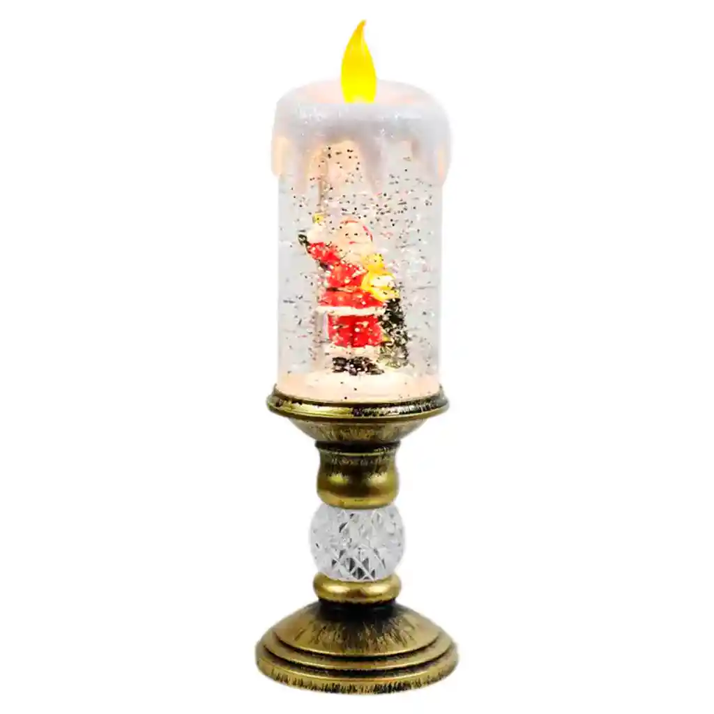 Lampara Vela Muñeco Navidad Musical Luz Sonido Usb Decoración Papá Noel Aleatorio