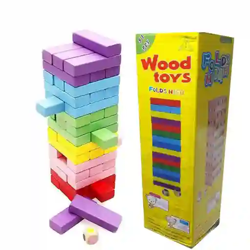 Jenga De Colores Woog Toys 51 Piezas