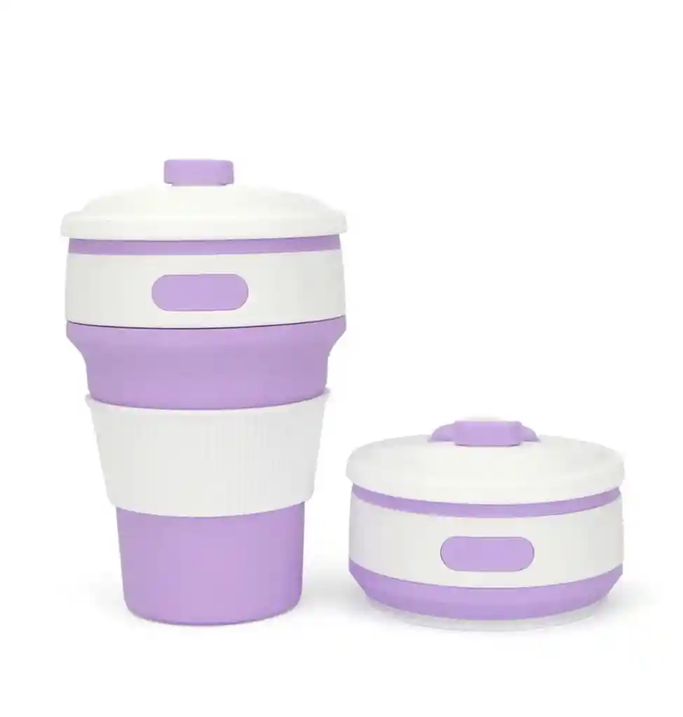 Mug Plegable 350 Ml Morado