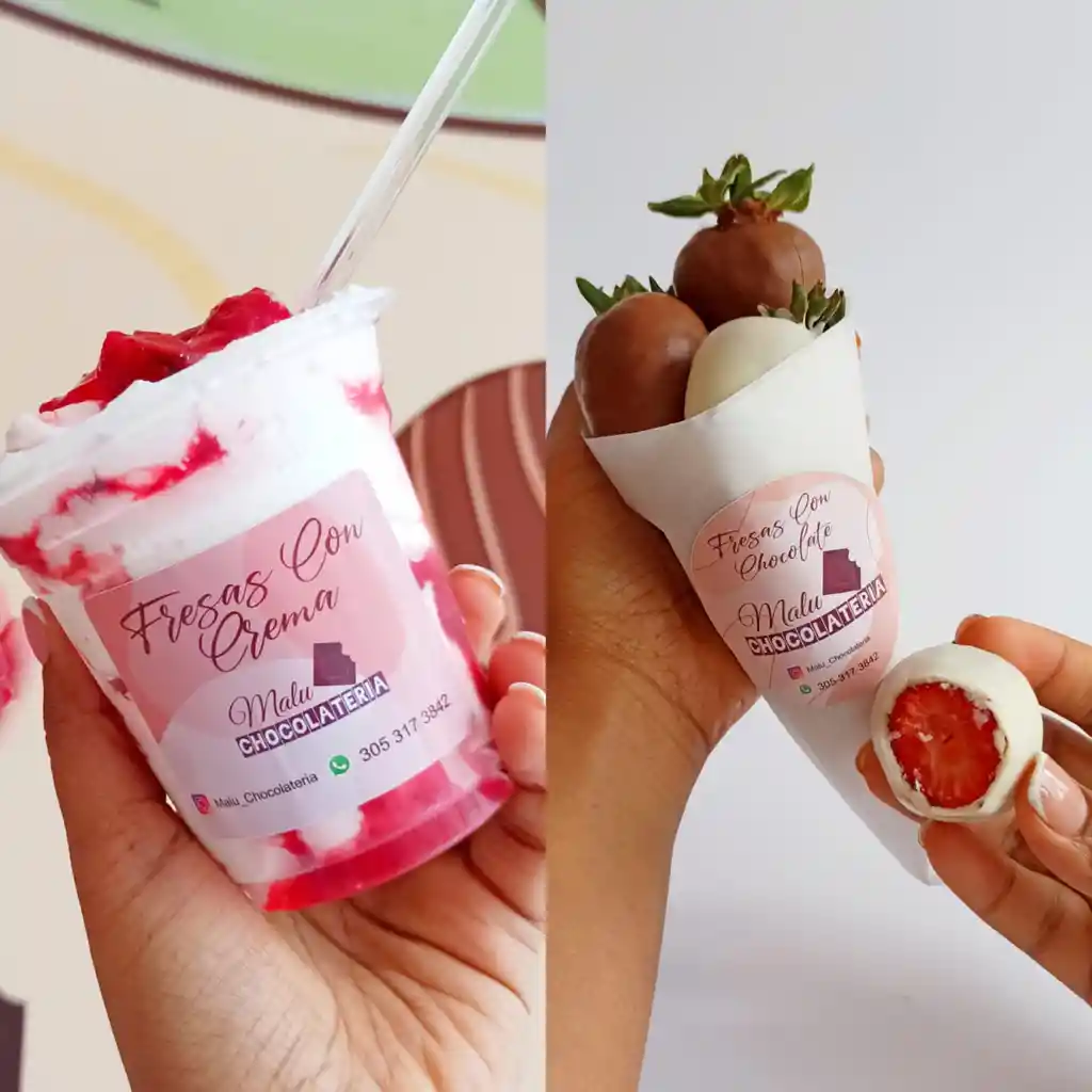 Promo Cono Fresas + Fresas Con Crema