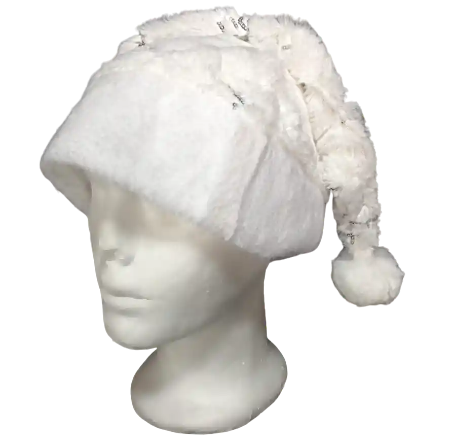 Gorros De Navidad Pompom Blanco Importado 42cm Tipo Peluche