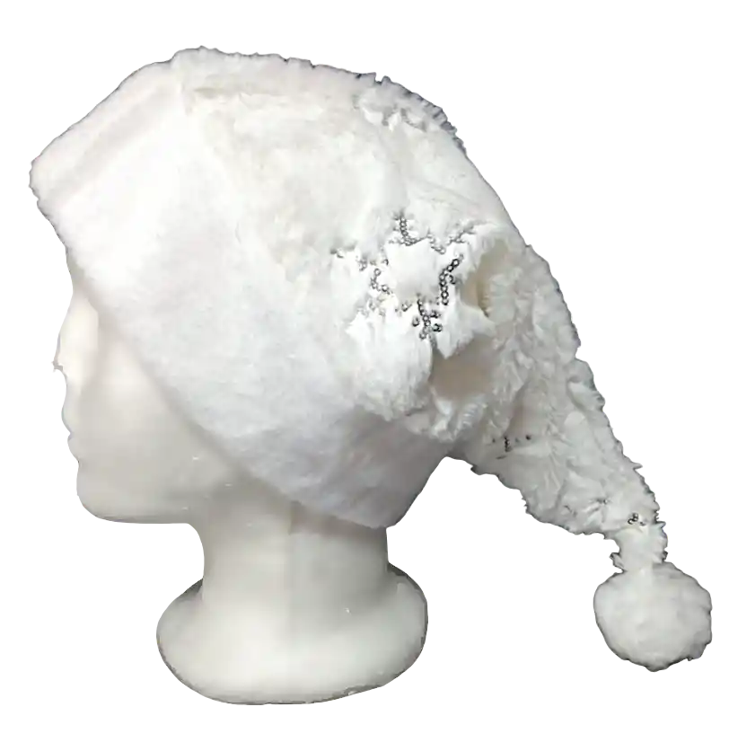 Gorros De Navidad Pompom Blanco Importado 42cm Tipo Peluche