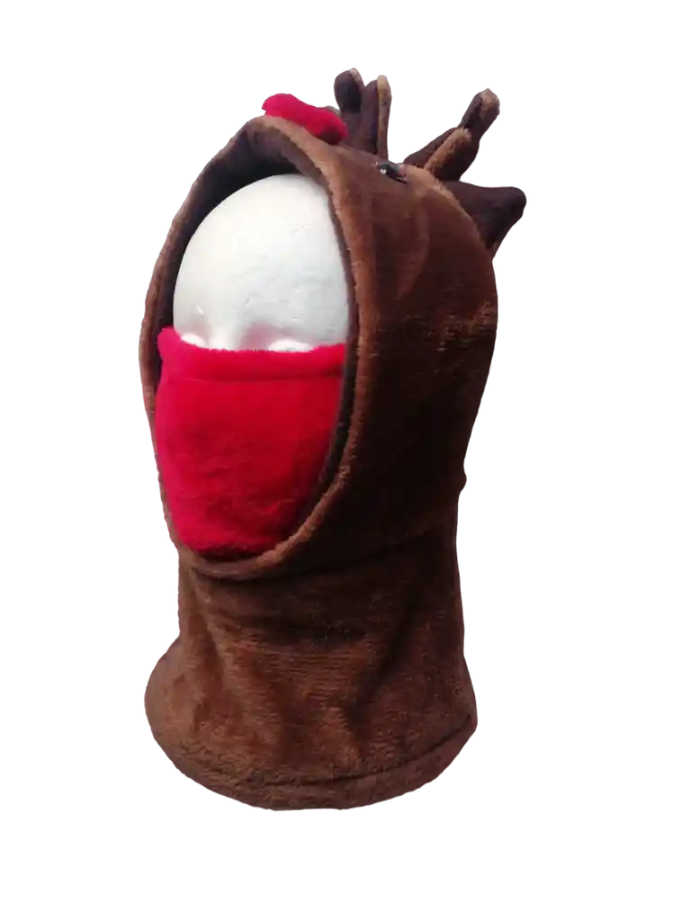 Gorro Pasamontaña Navidad ( Reno )niños Tapaboca 34cm