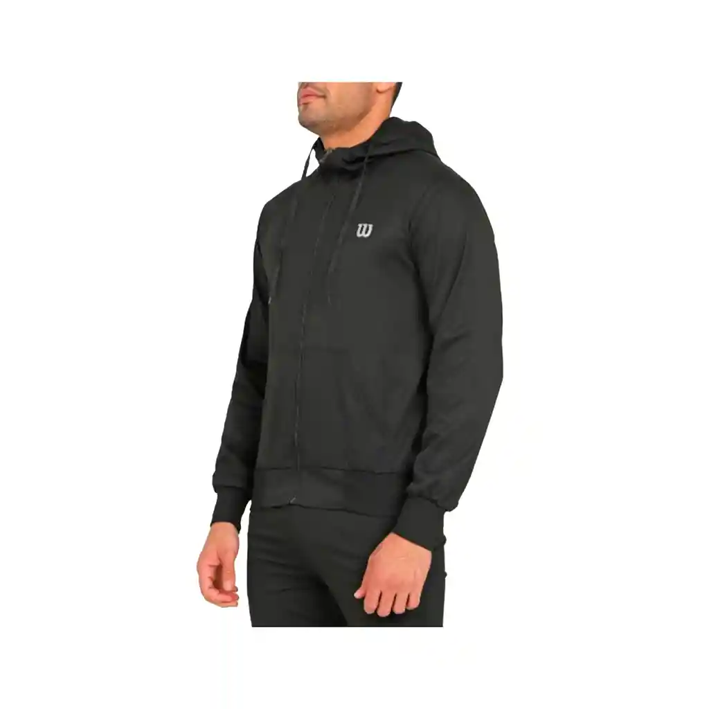 Buzo Saco Capucha Deportivo Con Cierre Wilson French 98290 Caballero Negro Xl