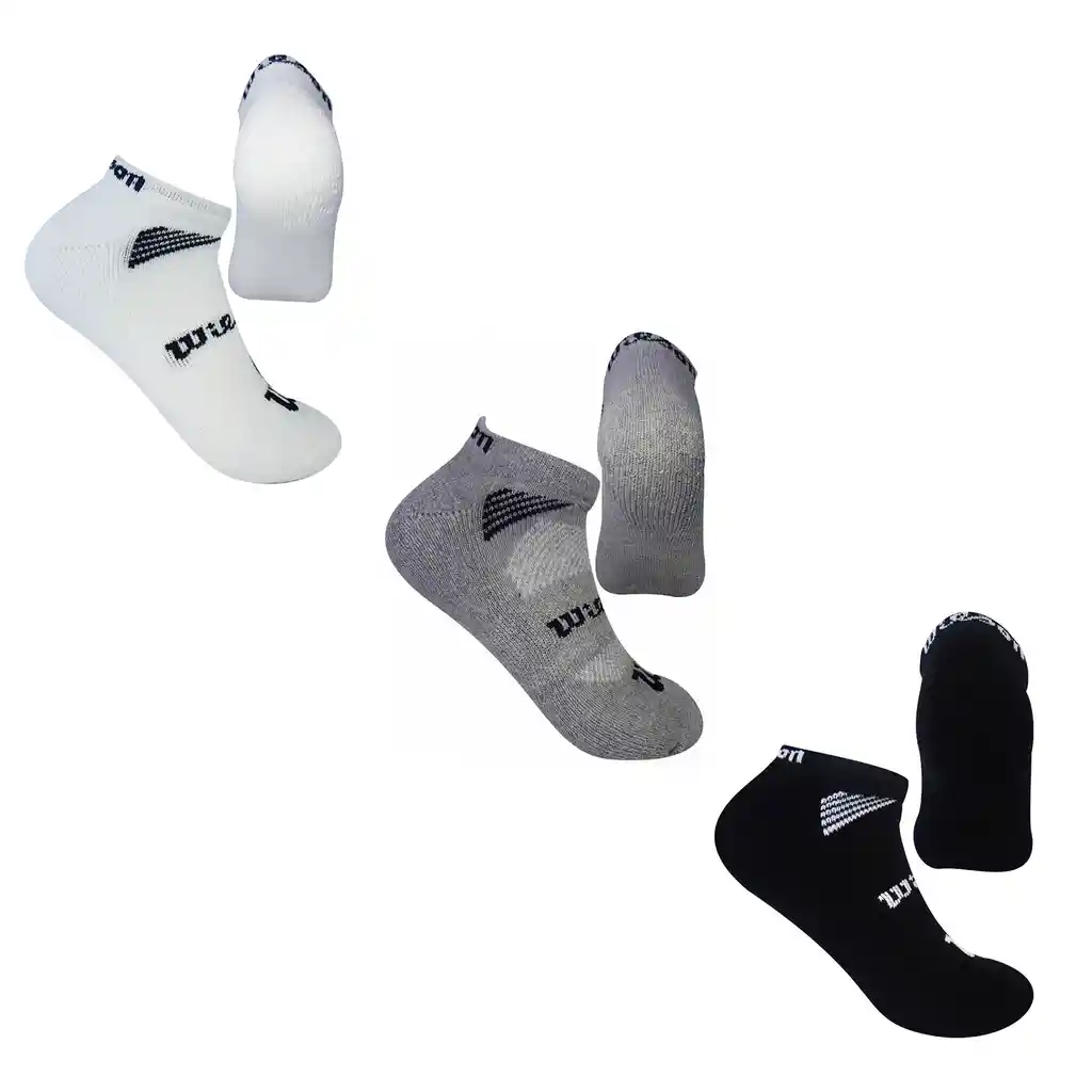 3 Pares Medias Tobilleras Unisex Wilson Calcetin Hombre Mujer