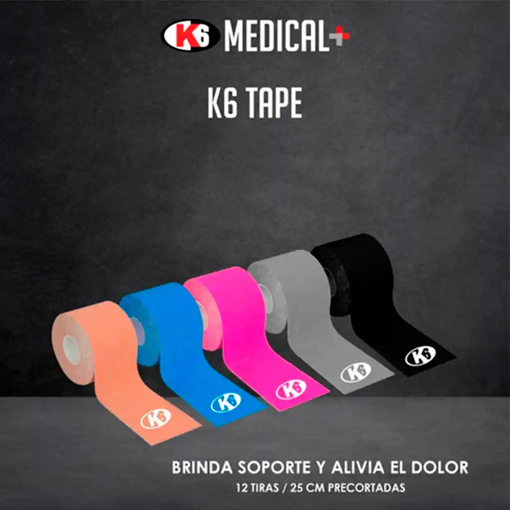 Cinta Kinesiologicas Terapeutica Autoadhesiva K6 3m X 5cm Gris