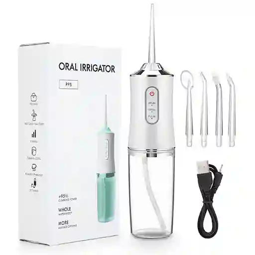 Irrigador Oral Eléctrico Blanco/ Limpiador Bucal A Presión