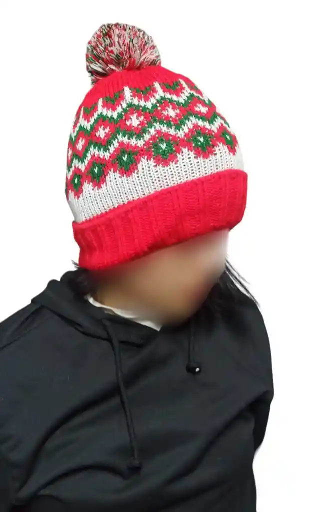 Gorro De Lana Sencillo Tejido Para Navidad Fiestas