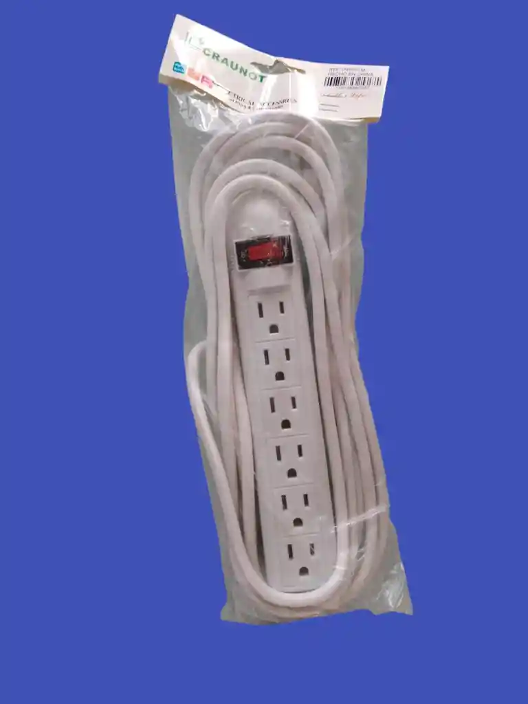 Regleta De 6 Puestos Con Extencion De 5 Mts De Largo