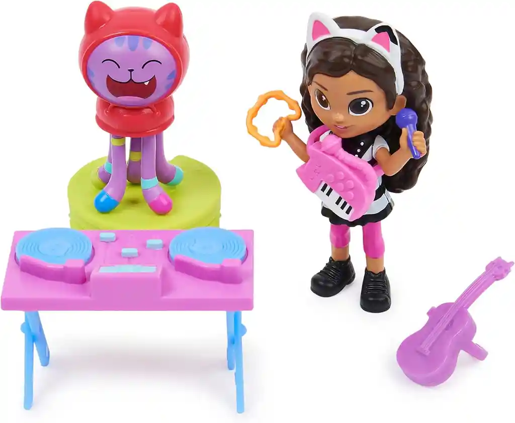 Gabbys Dollhouse Kitty Karaoke Set Figuras De Juguete Gaby