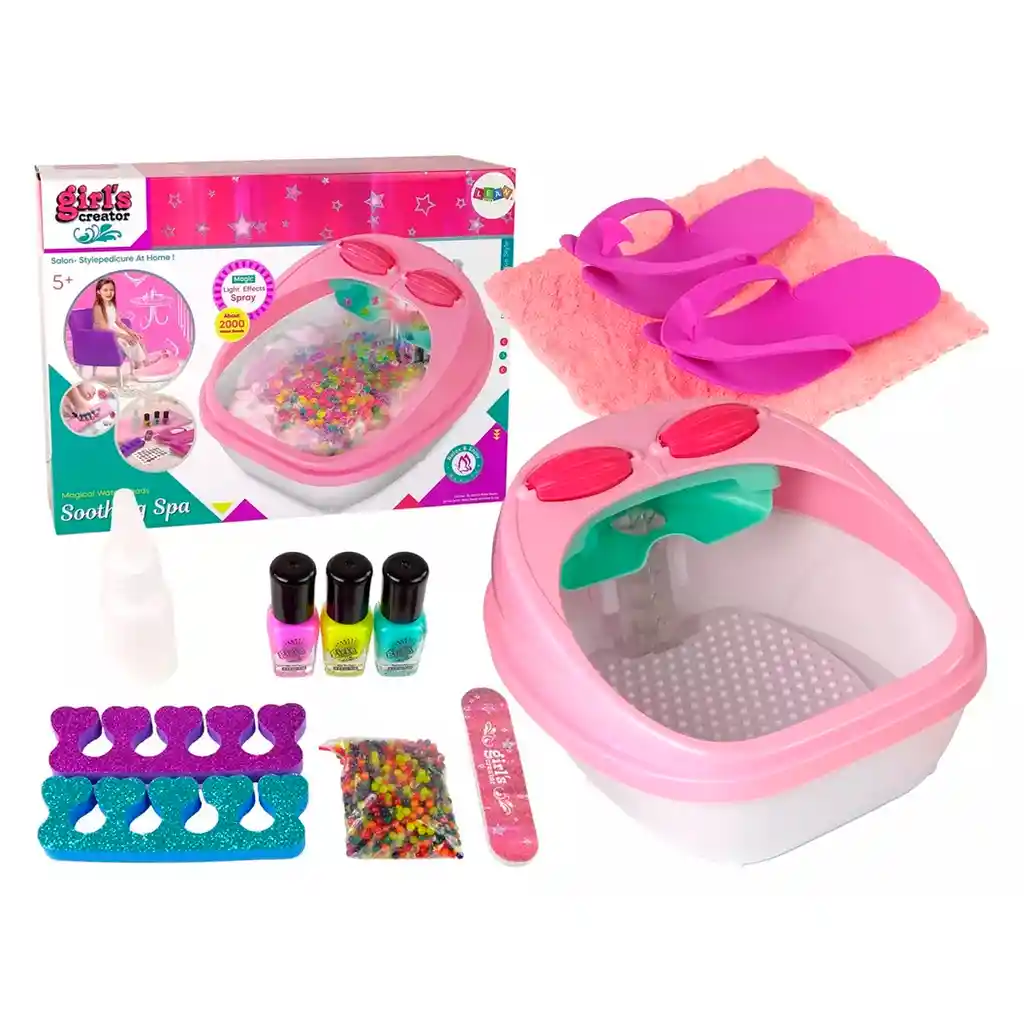 Set Spa Pies Masaje Pedicure Hidrogel Luces Juguete Burbujas