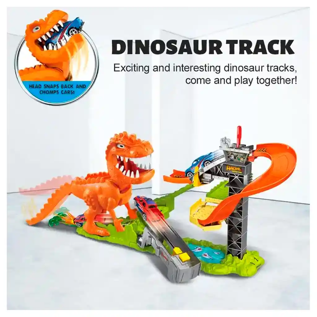 Pista De Carros Dinosaurio Orbital Car T- Rex Sonido Pequeña