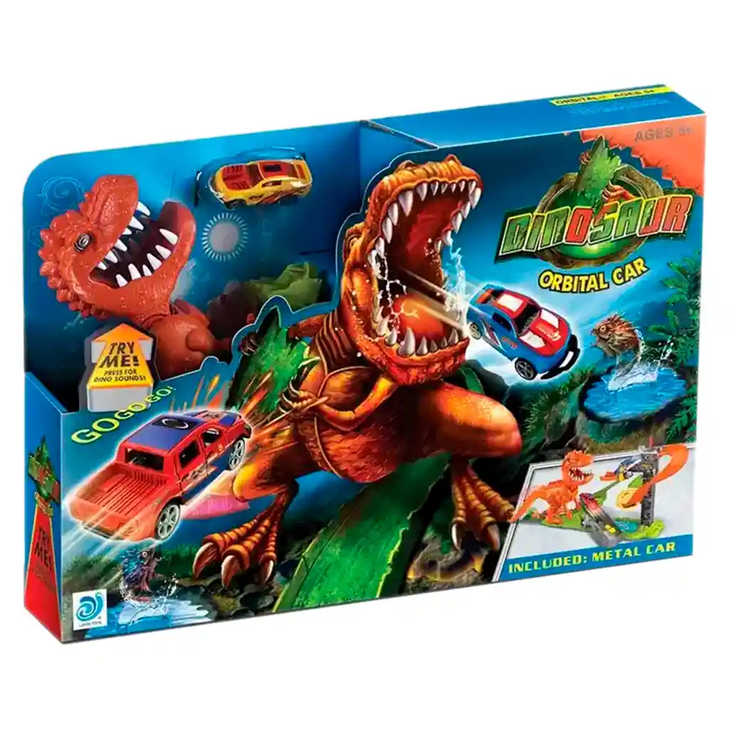 Pista De Carros Dinosaurio Orbital Car T- Rex Sonido Pequeña