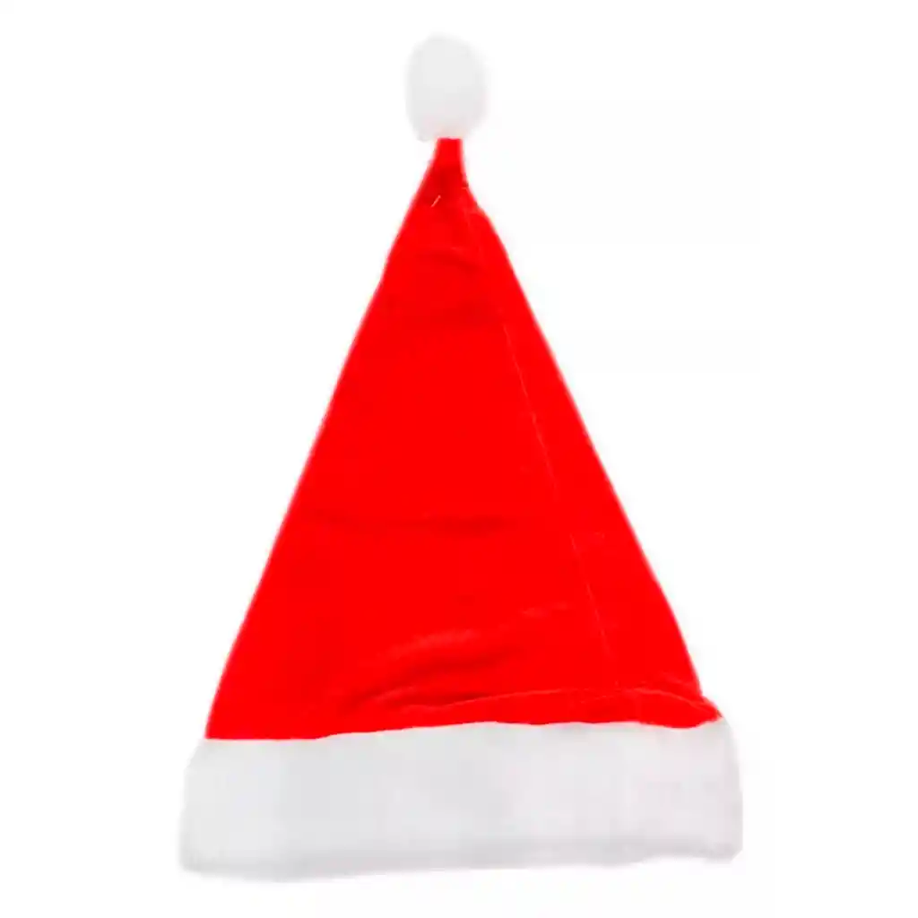 Gorro Navidad Gamuzado Fino Pompón Navideño 37x28 Rojo