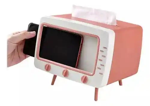 Servilletero De Mesa Hogar Con Soporte De Celular Diseñó Tv