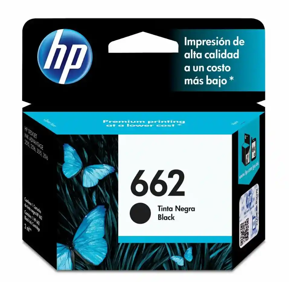 Cartucho De Tinta Hp 662 Negro Original Cz103al