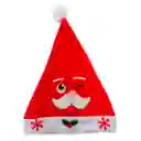 Gorro Navidad Carita Papá Noel Relieve Navideño 37x28cm Diseño Aleatorio