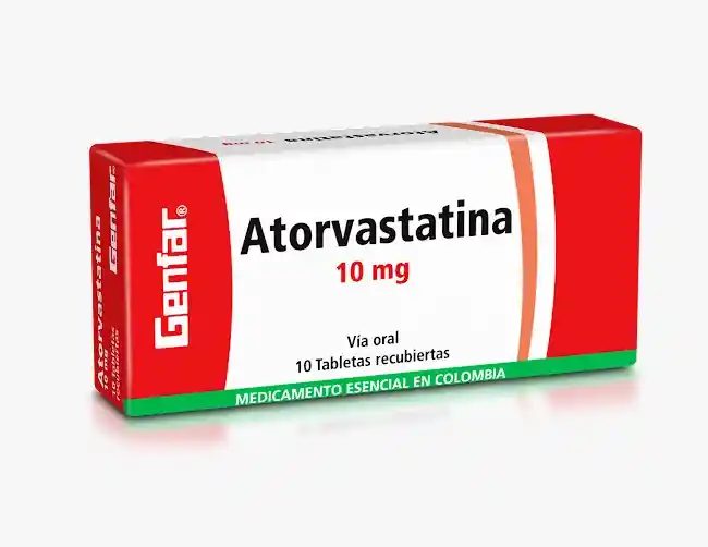 Atorvastatina 10 Mg 10 Tabletas Gf