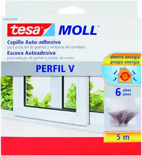 Perfil Flexible Ventana 5m Cepillo V