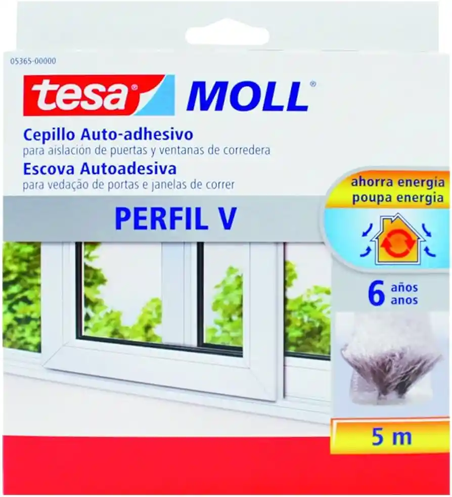 Perfil Flexible Ventana 5m Cepillo V