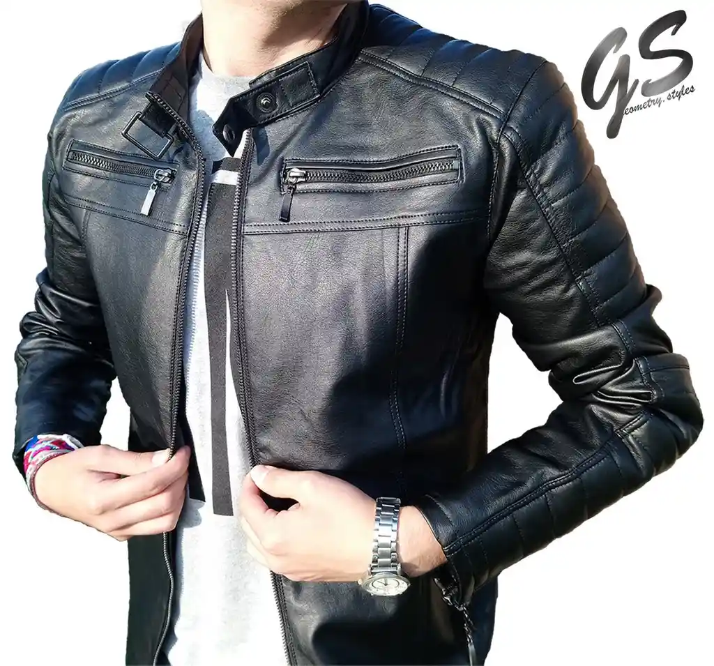 Chaqueta Chamarra Cuero Sintetico Para Hombre Talla M