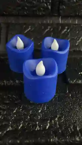 Vela Led Mini Led Azul Pilas