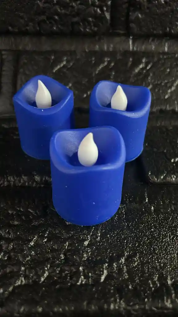 Vela Led Mini Led Azul Pilas