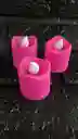 Vela Led Mini Led Fucsia Pilas