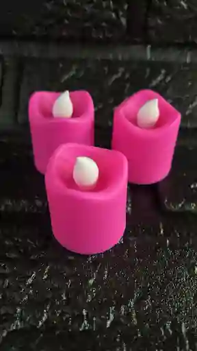 Vela Led Mini Led Fucsia Pilas