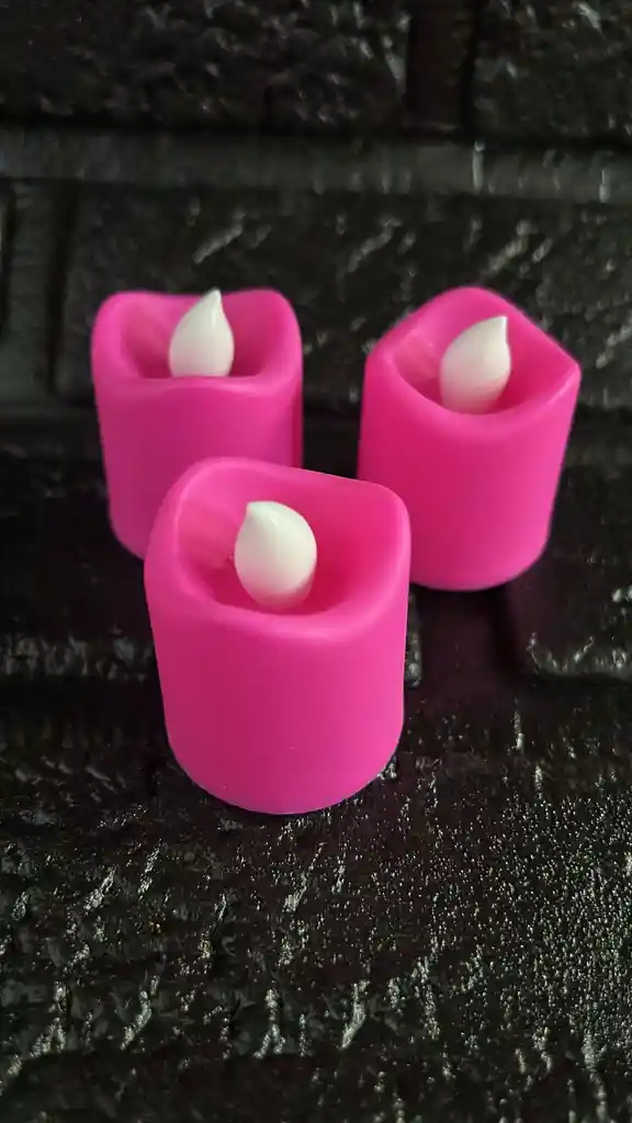 Vela Led Mini Led Fucsia Pilas