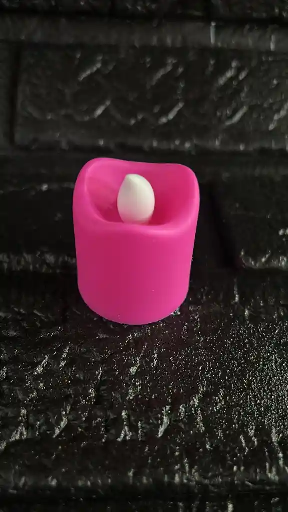 Vela Led Mini Led Fucsia Pilas