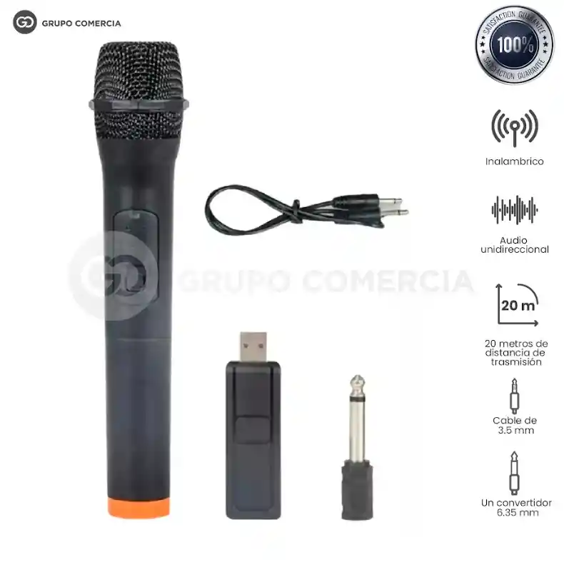 Micrófono Inalámbrico Unidireccional Pantalla Led Karaoke