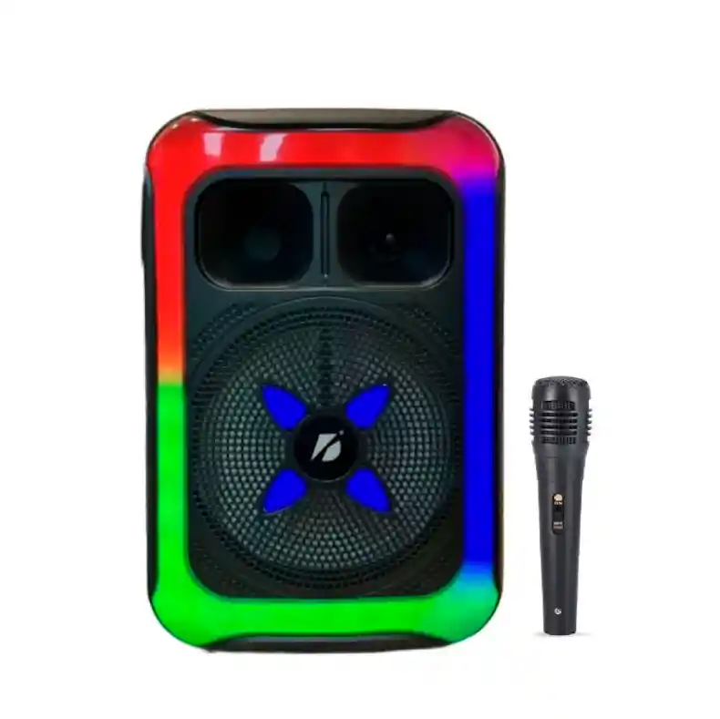 Parlante Bluetooth Recargable Tws Luz Rgb 8 Fm Con Micrófono