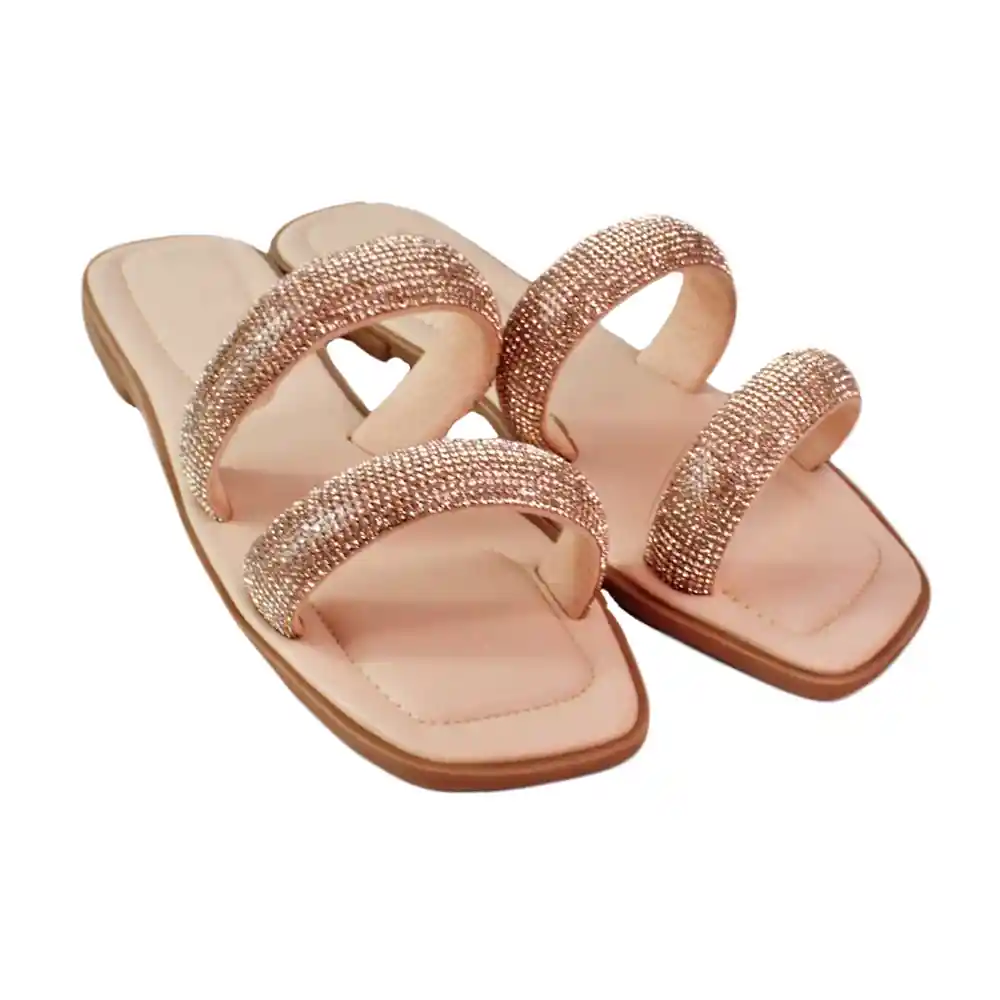 Calzado Zapato Casual Sandalia Plana Dama Karla Chacon Vivian Oro Rosa/35